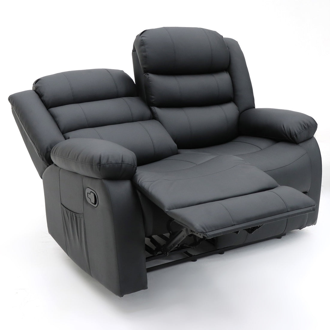 Black Leather Recliner Sofa Set – 3 & 2 Seater