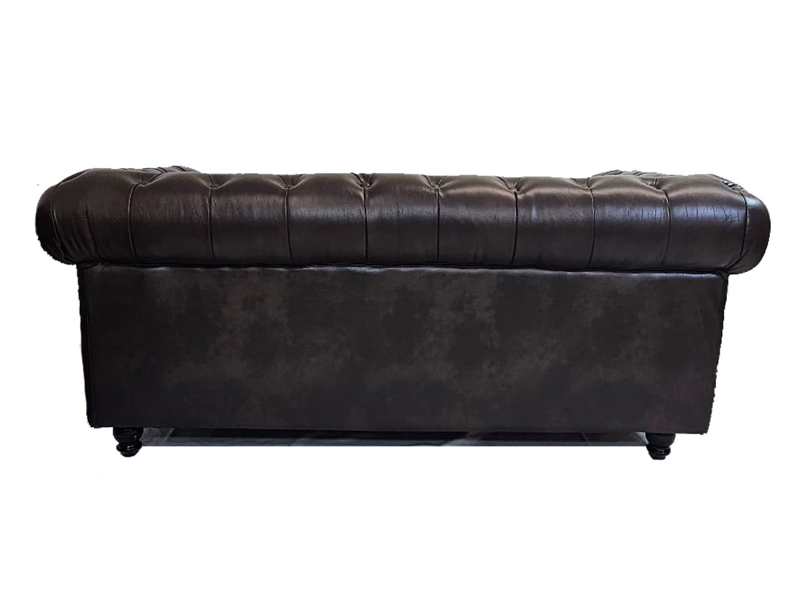 Classic Brown Leather Chesterfield Sofa Set