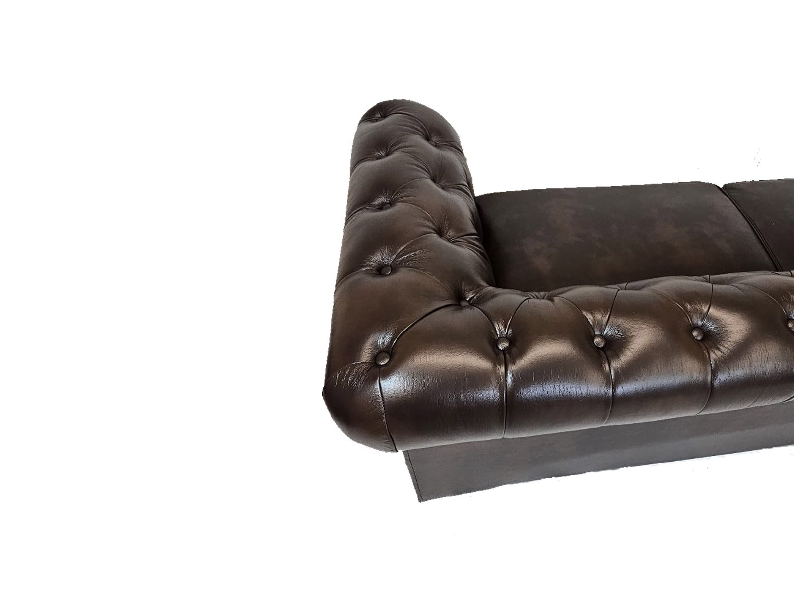 Classic Brown Leather Chesterfield Sofa Set